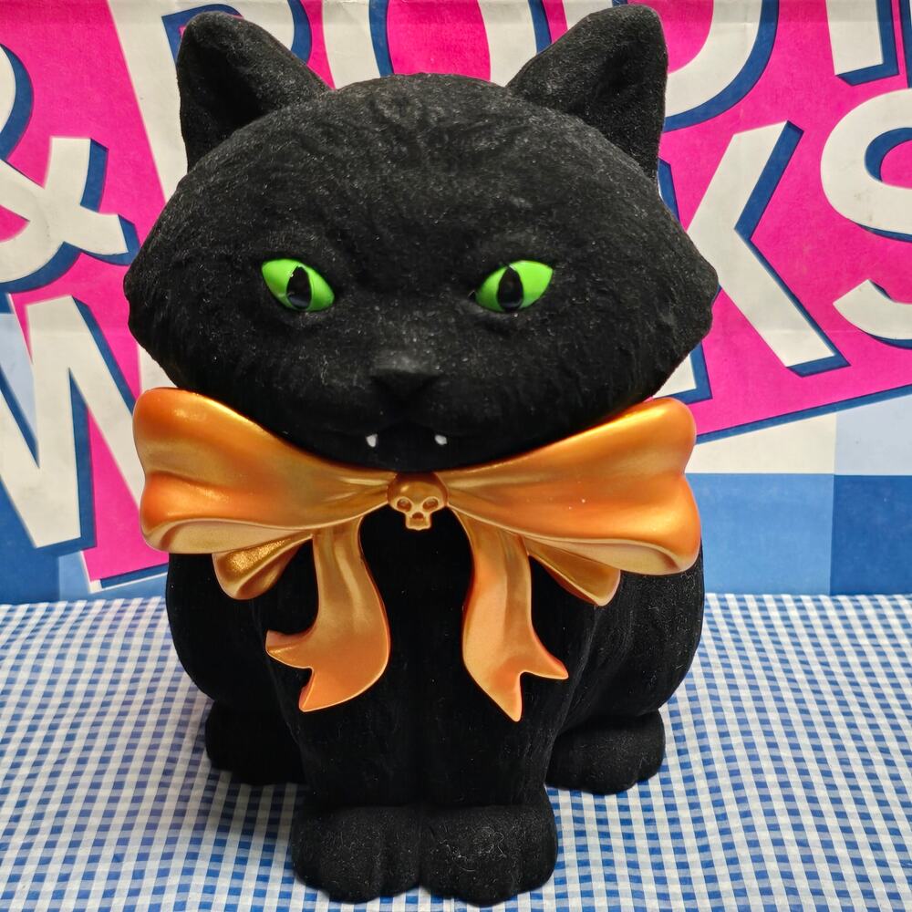 BBW Black Vampire Cat Large 3 Wick Candle Pedestal Holder